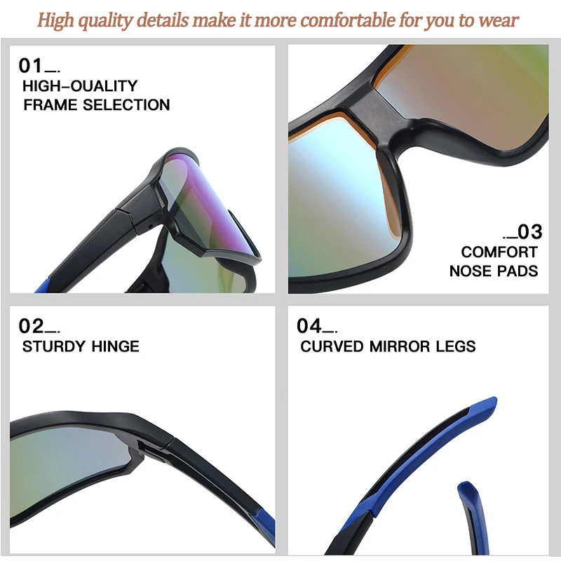 Gafas de ciclismo gigantes para hombres y mujeres, lentes UV400 antivaho HD REVO, diseño Cateye certificado CE/ANSI, MTB/bicicleta de carretera - imagen 5