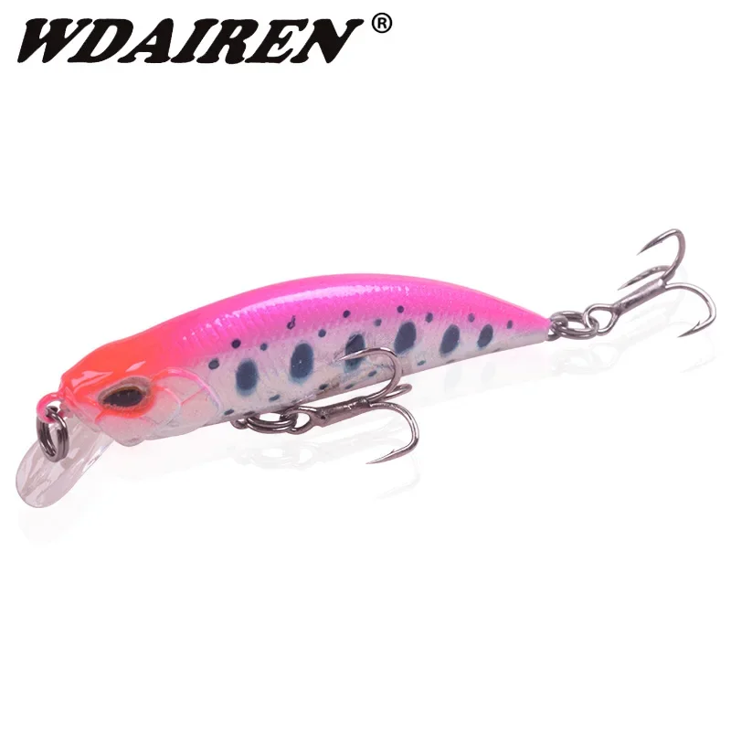 Señuelos Wobblers de pececillo que se hunden, cebo de pesca de trucha de peso fijo, Jerkbait Crankbait WD-500, 50mm, 4,5g, 55mm, 6g, 1 ud. - imagen 3