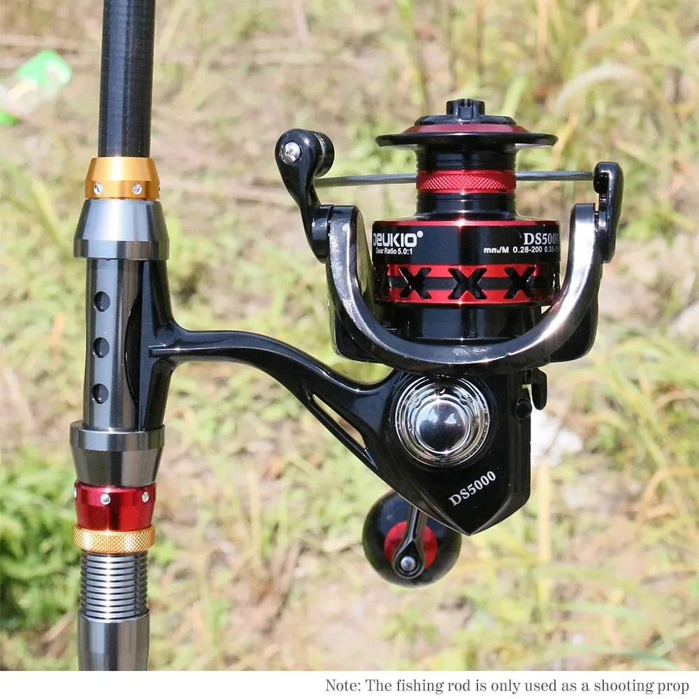 BAKAWA-carrete giratorio de Pesca sin marco, rueda de Metal, arrastre máximo de 15kg, para agua salada/dulce, Serie 2000-7000 - imagen 4