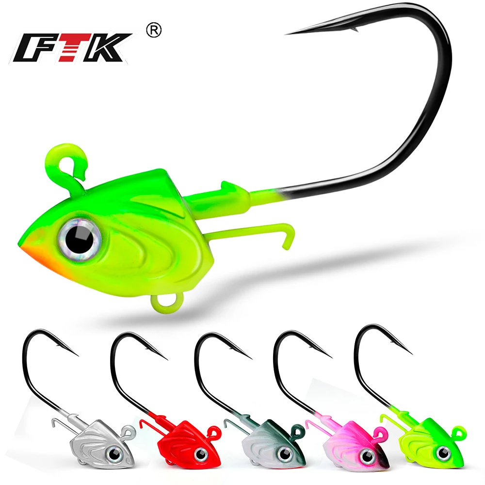 Anzuelos Jig Head FTK – Para vinilo y lubina (vástago largo)