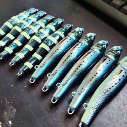 Señuelo de pesca de agua salada 30G60G100G220G, plantilla de Metal 3D, Jigging de arrastre lento, cebo Artificial fundido para atún marino Mahi Marlin Wahoo