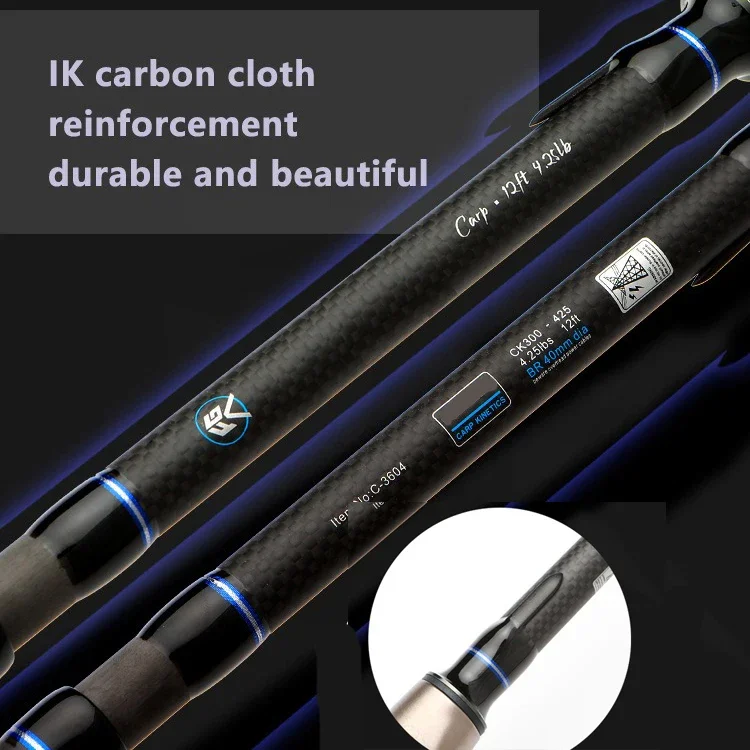 3,6 M 3,9 M 4,2 M 4-6 secciones 10kg CARP 40-160g caña de señuelo larga caña de pescar giratoria de Surf caña de lanzamiento de distancia de fibra de carbono dura SK - imagen 5