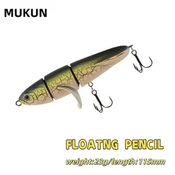 MUKUN Señuelo Lápiz Topwater con Hélice para Lubina Flotante