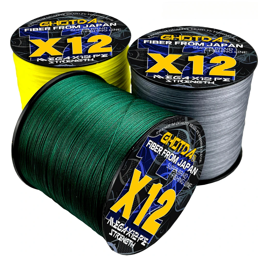 GHOTDA-líneas de pesca trenzadas X12 X9 superfuertes, sedal de PE multifilamento de 500M, aparejos de pesca de carpa de agua salada 20lb-120lb, suave - imagen 4