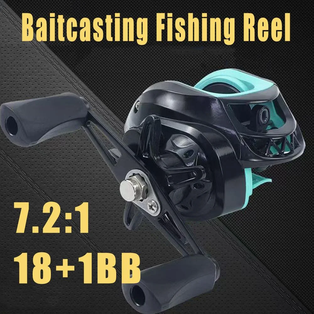 Carrete de pesca giratorio ultraligero con marco de carbono, carrete profundo de Metal de fundición larga con sistema de freno magnético, intercambio izquierdo y derecho