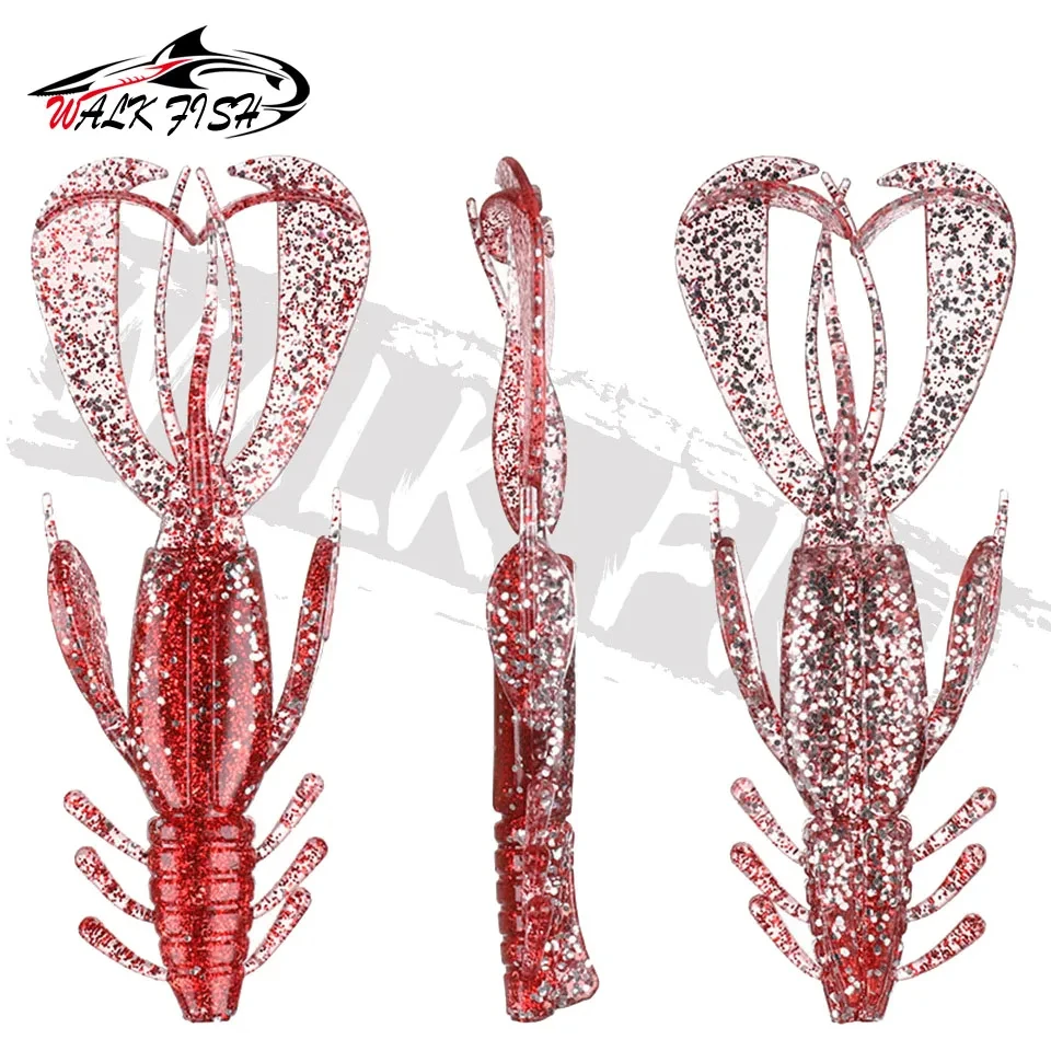 WALK FISH 3 piezas 100mm 10g Crazy Flapper Señuelos de pesca señuelo suave Señuelos de pesca cebos de silicona suave camarones lubina Peche aparejos de pesca - imagen 5