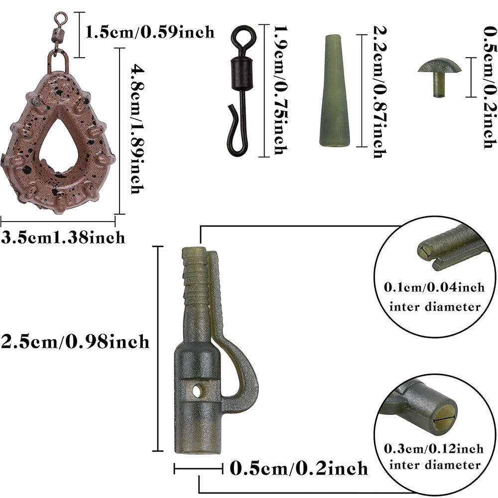 Kit de aparejos de pesca de carpa, aparejos para el cabello con pesas de plomo de carpa, ganchos de cambio rápido, mangas giratorias rodantes, cebo, callos, aparejo de líder Boilie - imagen 3