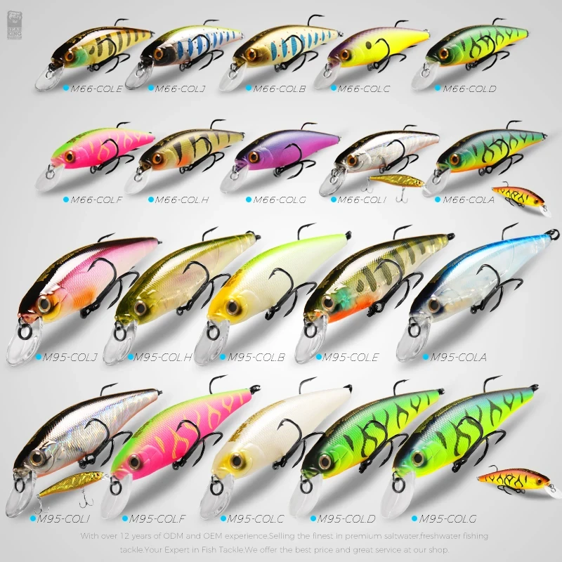 BEARKING Squad Minnow 95mm 14,8g 65mm 6g sistema de peso de tungsteno SP Señuelos de pesca colores surtidos manivela wobbler cebo de manivela - imagen 5