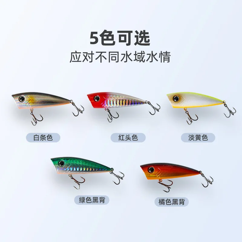 Señuelo de pesca Popper, 6cm/6,5g, cebo duro Artificial Topwater Bass, trucha, Lucio, Wobbler, aparejos de pesca, 1 ud. - imagen 5