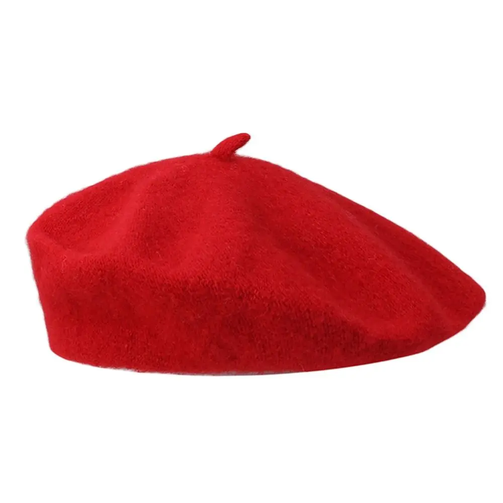 Boinas de lana cálidas para invierno, gorro liso Retro de Color sólido, gorro elegante que combina con todo, sombrero de artista francés para mujer - imagen 4