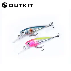 OUTKIT 3,2g 40mm pececillo flotante señuelo de Pesca de invierno para trucha cebo duro Crankbait Wobblers aparejos de Pesca para lubina perca Pesca