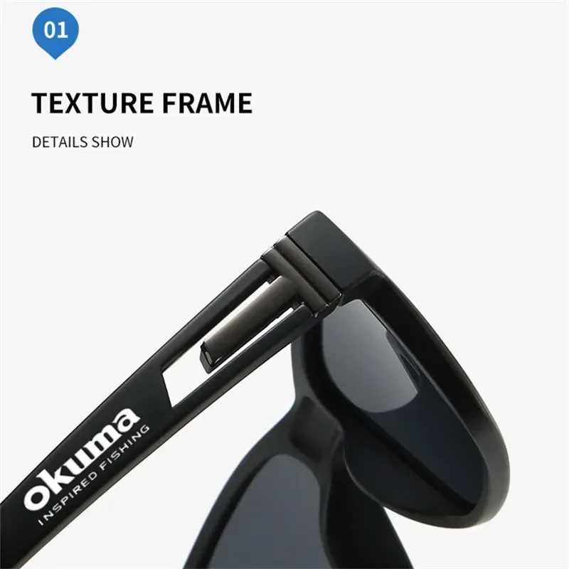 Gafas de sol polarizadas OKUMA UV400 para hombres y mujeres al aire libre caza, pesca, bicicletas de conducción, gafas de sol caja opcional - imagen 5