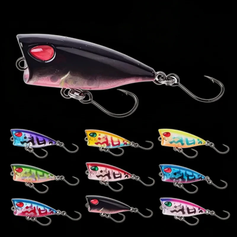 Señuelo de Pesca Topwater Popper, 4cm, 3,5g, Mini Wobbler, cebo duro Artificial con ganchos para lubina, Crankbaits, aparejos de Pesca, 1 ud. - imagen 2