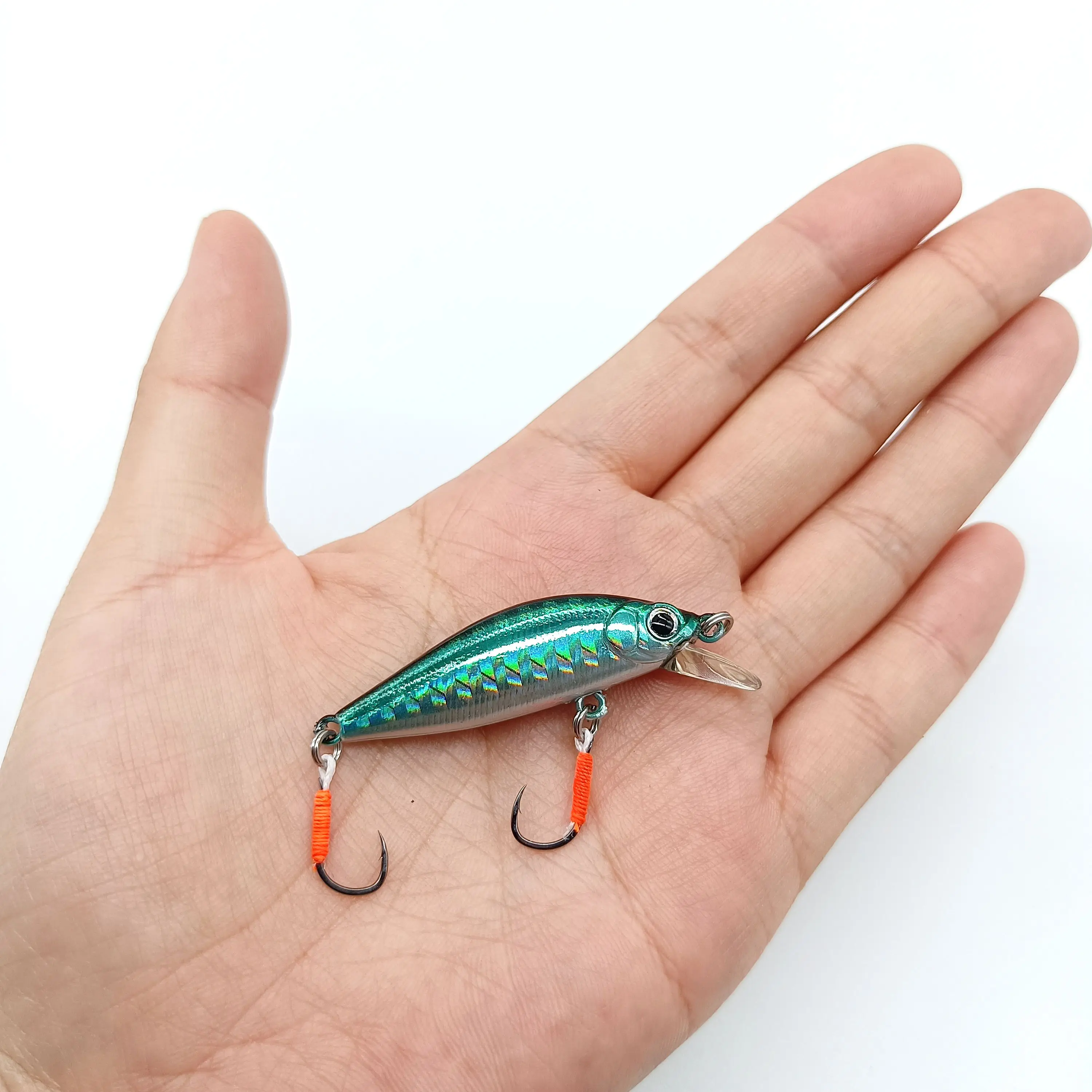 DUODUOYU-señuelo de Pesca de pececillo que se hunde, Mini perca de 3,2g/45mm, cebo duro con 2 ganchos individuales, aparejos de Pesca, 1 ud. - imagen 3