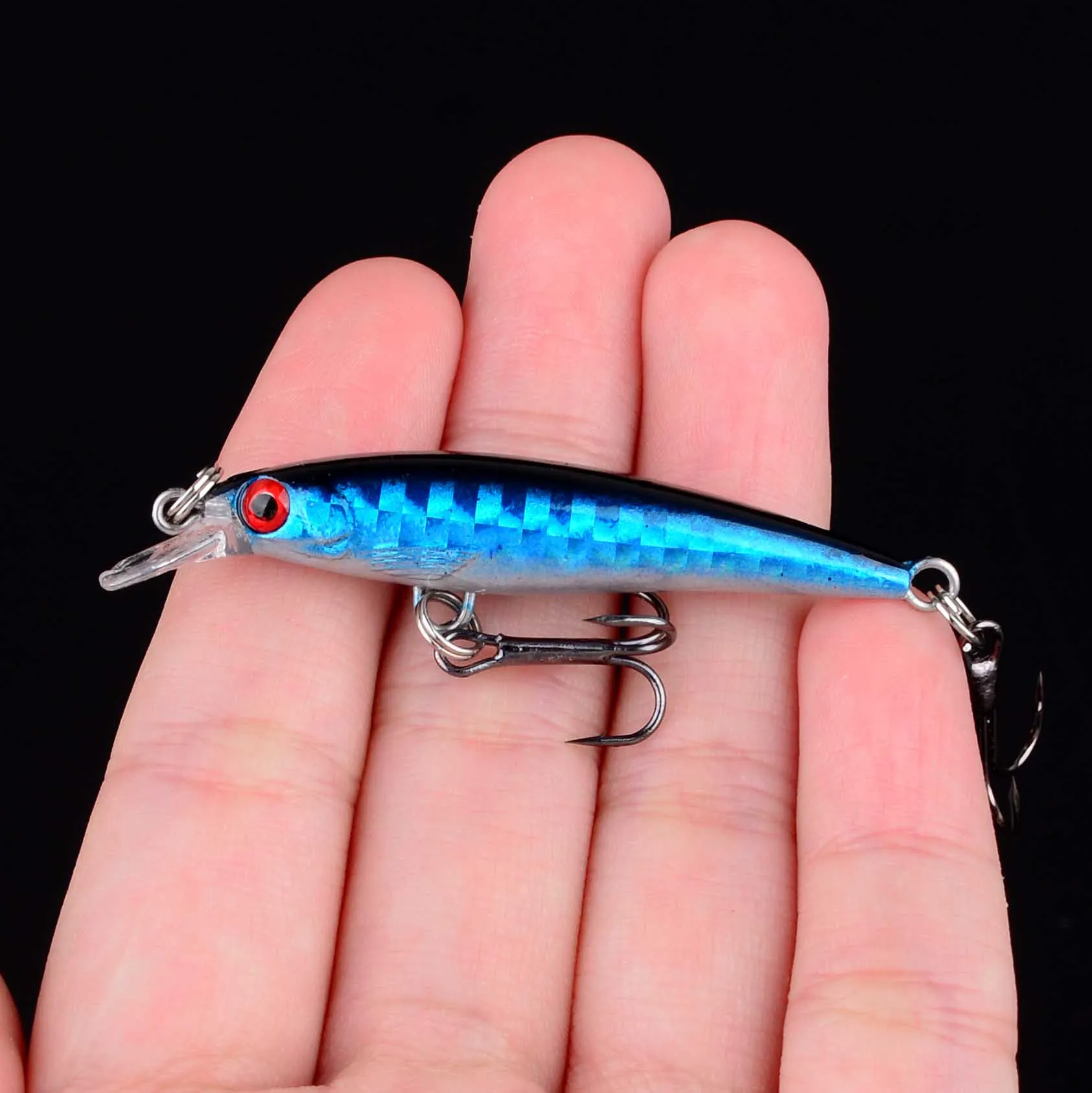 Señuelos de pesca Minnow, ojos 3D, Crankbait Wobbler, cebo duro de plástico Artificial, aparejos de pesca, 1 ud. - imagen 5