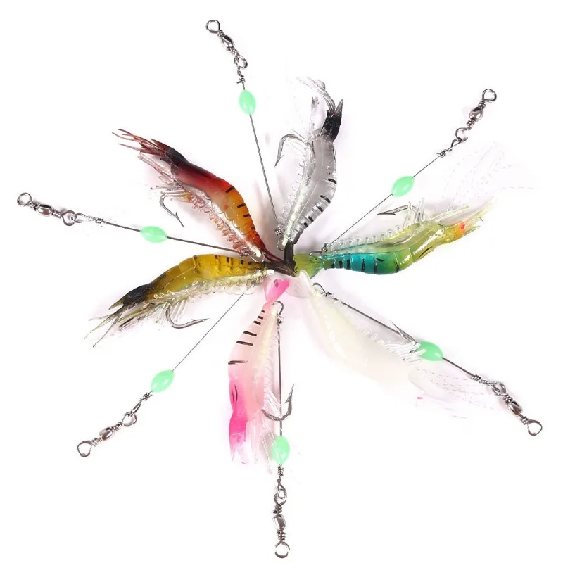 Luya cebo que brilla en la oscuridad, cebo suave de Camarón, hierba, camarón, Luya, cebo de pesca, Luya, equipo de pesca, ayudante - imagen 5