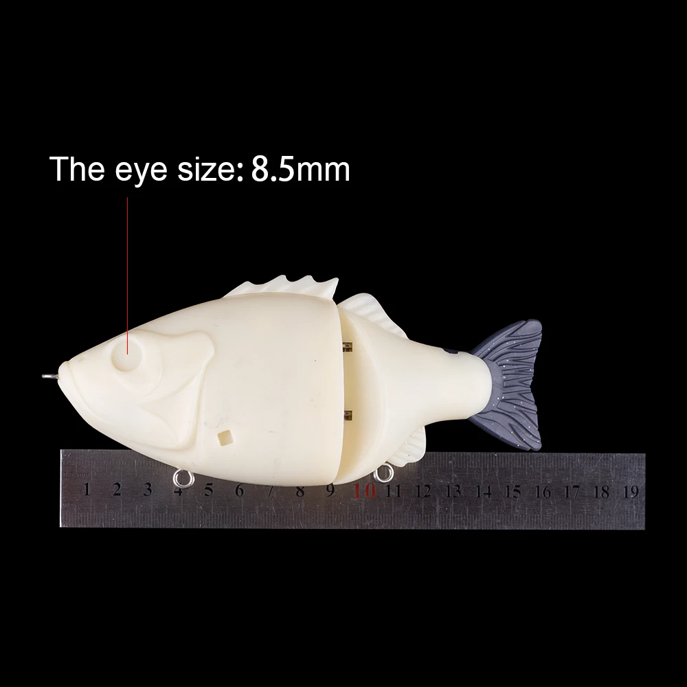 Hanlin-Señuelos de Pesca de cola suave, 16CM, 128G, Swimbait sin pintar, cuerpo duro Artificial, aparejos de lubina en blanco - imagen 2