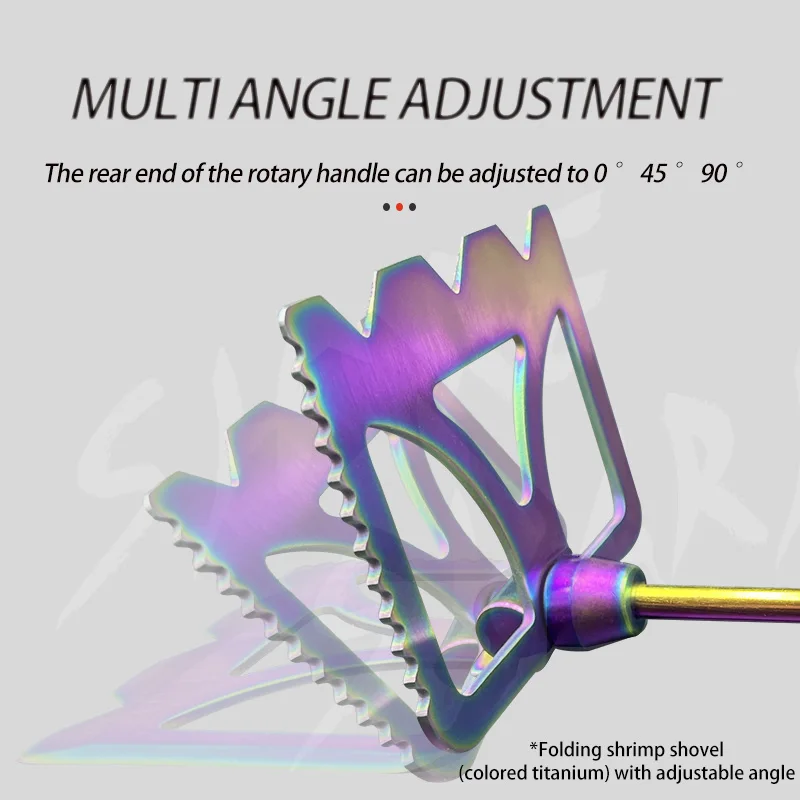 Pala de cebo para camarones de acero inoxidable, mango de goma, pesca en el mar, plegable, en forma de I, pala para cebo agitador mixto, aparejos de pesca de agua salada - imagen 4