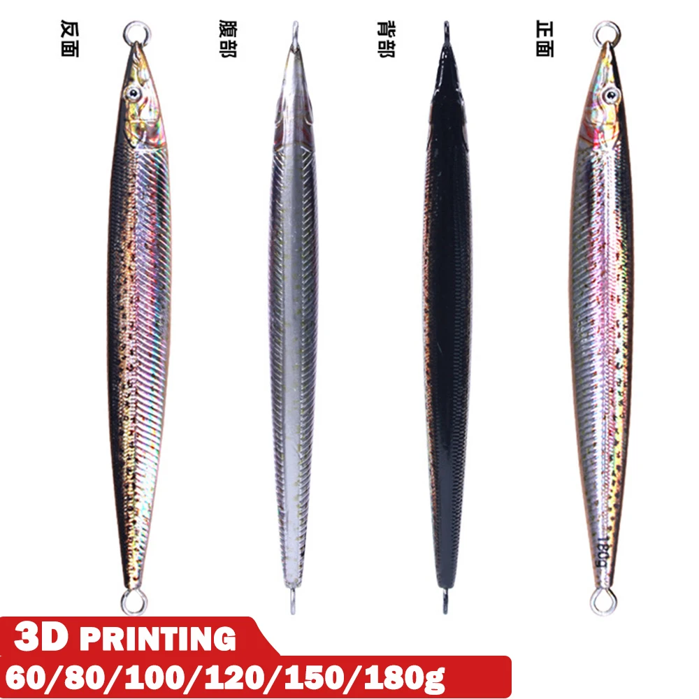 Plantilla de Metal con impresión 3D, Jigging Shore, 60-180g, aguas profundas, agua salada, hundimiento, atún, barco, cebos de pesca, plantilla, señuelo, aparejos - imagen 5