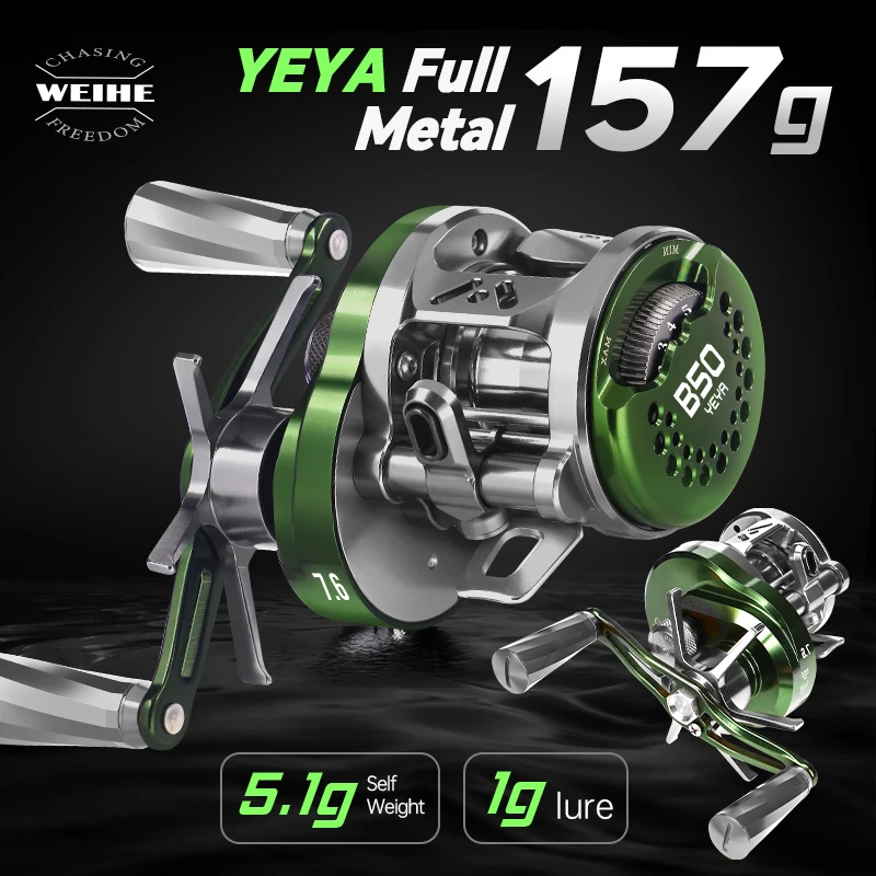 WEIHE Carrete Arrastre Mini Aluminio 7.6:1 – 12+1 Rodamientos