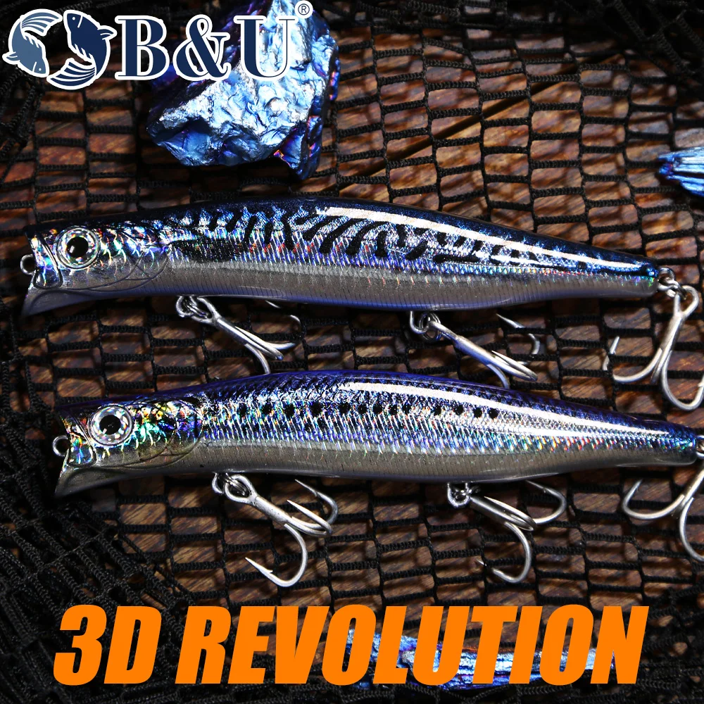 B & U Jerkbait flotante para Lucio en agua salada - imagen 5