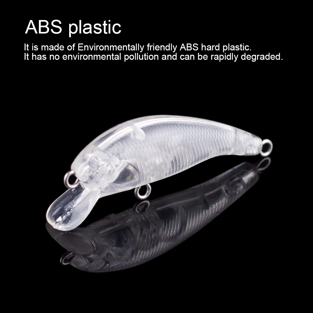 Hanlin-Mini pececillo flotante de plástico duro, Señuelos de Pesca sin pintar, Wobbler Crankbait, aparejos de Lucio, 10/20 piezas, 5CM, 3G - imagen 5