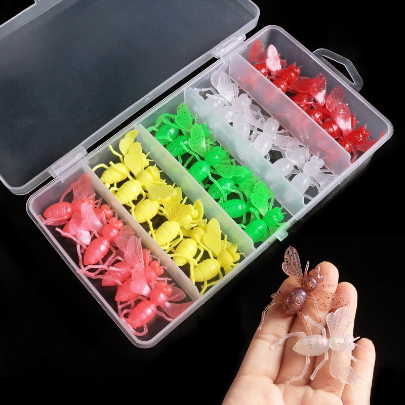 Señuelo de pesca de 30 piezas, cebo de mariposa, suave, sumergible, abeja, lubina biónica negra, cebo de pez mandarín, suministros de pesca - imagen 5