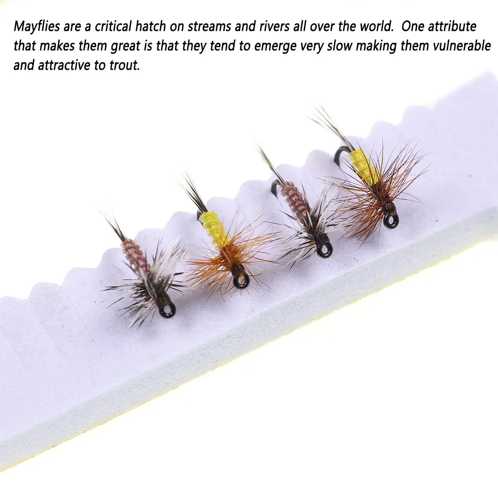 Bimoo 6PCS # 20 Barbless Mayfly Dryfly gallo Hackle cebo para insectos artificiales trucha perca Grayling Bluegill Señuelos de pesca cebos - imagen 5
