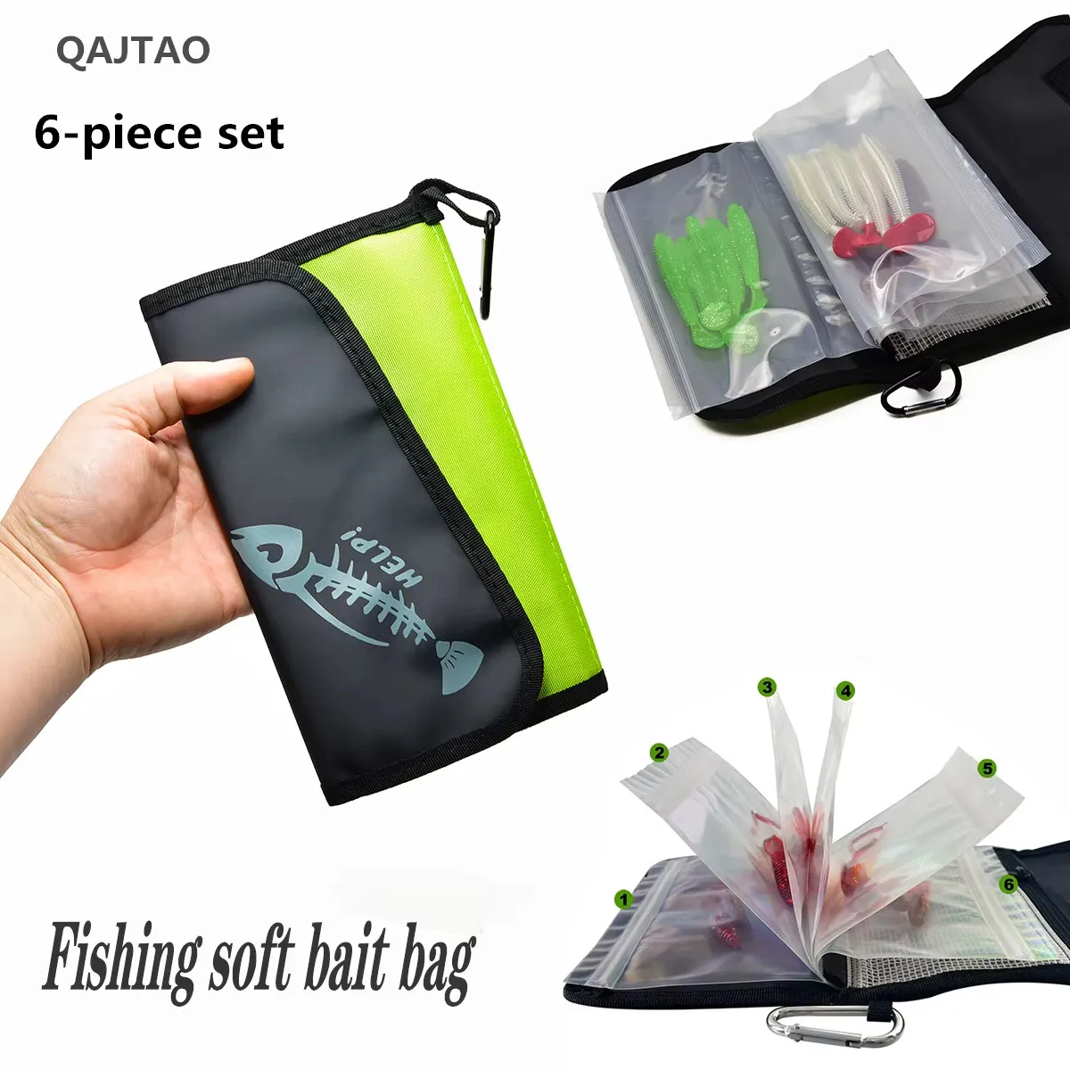 Bolsa de cebo falso Luya, bolsa de cebo suave, bolsa interior de PVC, bolsa de almacenamiento impermeable, bolsa de almacenamiento de accesorios de clasificación de pesca