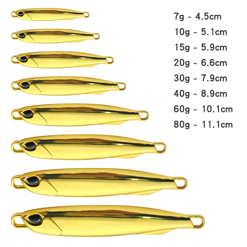 1 Uds plantilla lenta de Metal 10g 15g 20g señuelo de Pesca cebo trucha galvanizado duro para invierno Pesca en el mar hielo Pesca Jigging señuelos ganchos - imagen 3