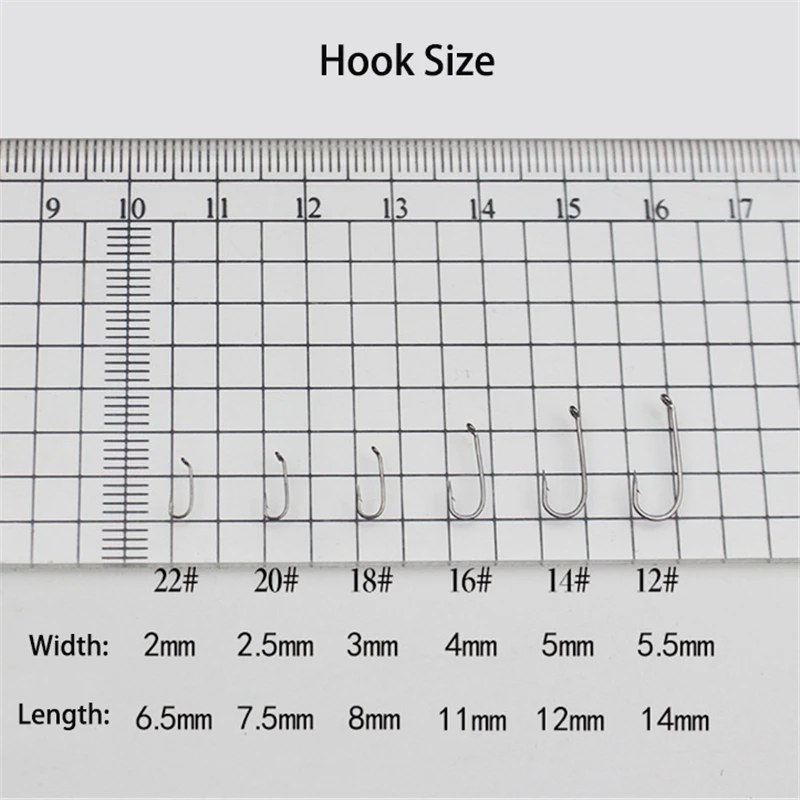 Venta al por mayor a granel 500 Uds alimentador de moscas pesca de carpa anzuelo con ojos anzuelos de púas mango largo vástago aparejos de pesca accesorios pesca - imagen 5