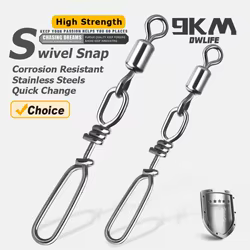 9KM 25 ~ 100 Uds. Giratorios de pesca a presión barril de pesca giratorios Clip de alta resistencia conector de señuelo de acero inoxidable