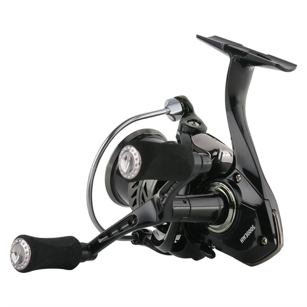 DEUKIO-carrete de pesca giratorio de doble mango 5 + 1Bb, carrete de línea de Metal, cuerpo de aluminio, Ideal para señuelo de agua dulce - imagen 5