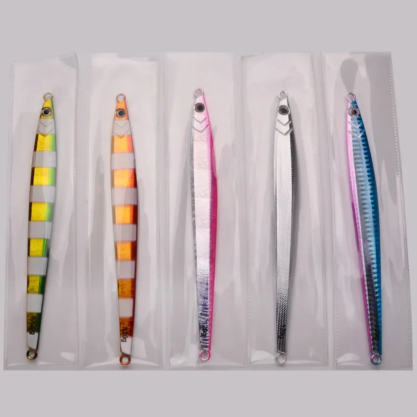 Señuelo de pesca con plantilla de Metal largo y lento, cuchara de Jigging de fundición lenta, 60G, 80G, 100G, cebo de Metal Artificial, aparejos de mar, 1 Uds. - imagen 5