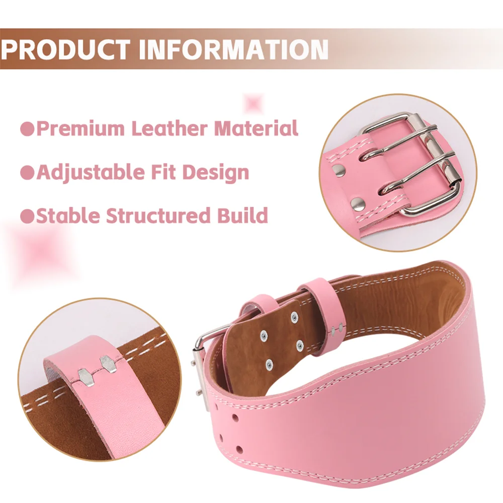 Soporte lumbar de cuero ajustable flexible resistente para gimnasio - imagen 4