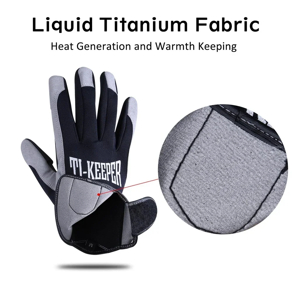 Goture Ti-Keep guantes de pesca de invierno 2 dedos cortados S M L XL guantes antideslizantes impermeables para hombre guantes de pesca en hielo transpirables - imagen 5