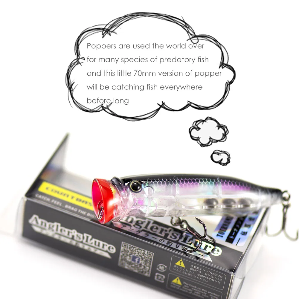 Señuelo de pesca Countbass 3D Popper 70 mm 2-3/4" 9,4 g 21/64 oz. Wobblers Topwater Surface Bass Leurre Peche Señuelos flotantes de cebo duro - imagen 2