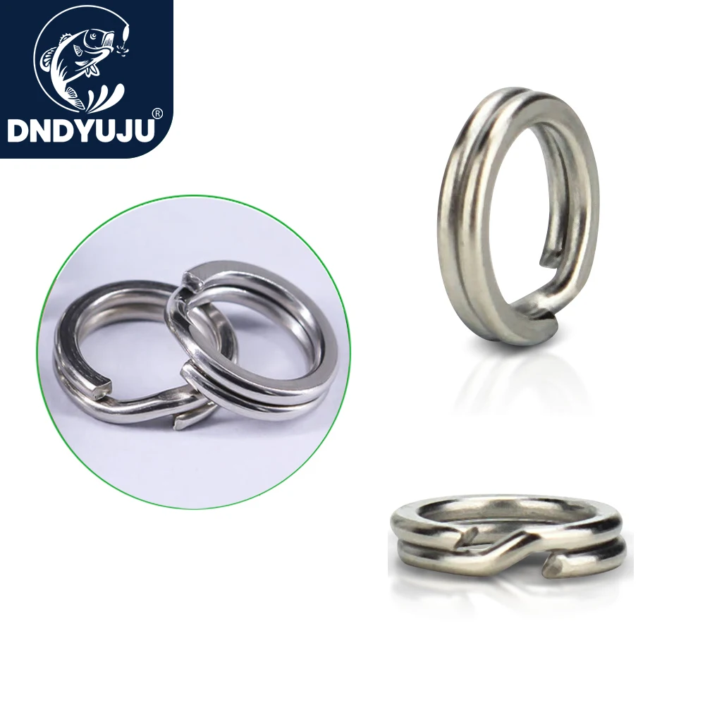 Anillos divididos para pesca, 50 ~ 100 Uds., anillos de señuelo de acero inoxidable, aparejos terminales de agua salada, anillos divididos, conectores de pesca, anillos a presión