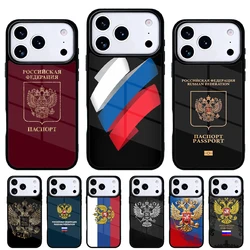 Funda iPhone con diseño de pasaporte ruso – compatible con 13‑15‑16‑17