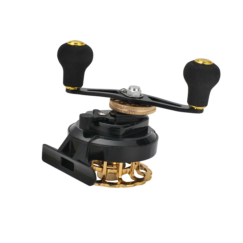 Carrete de pesca en hielo de invierno de Metal 3,6/1 6 + 1 antideslizante mango izquierdo/derecho rueda de balsa delantera rueda de línea de pescado suministros de pesca - imagen 4