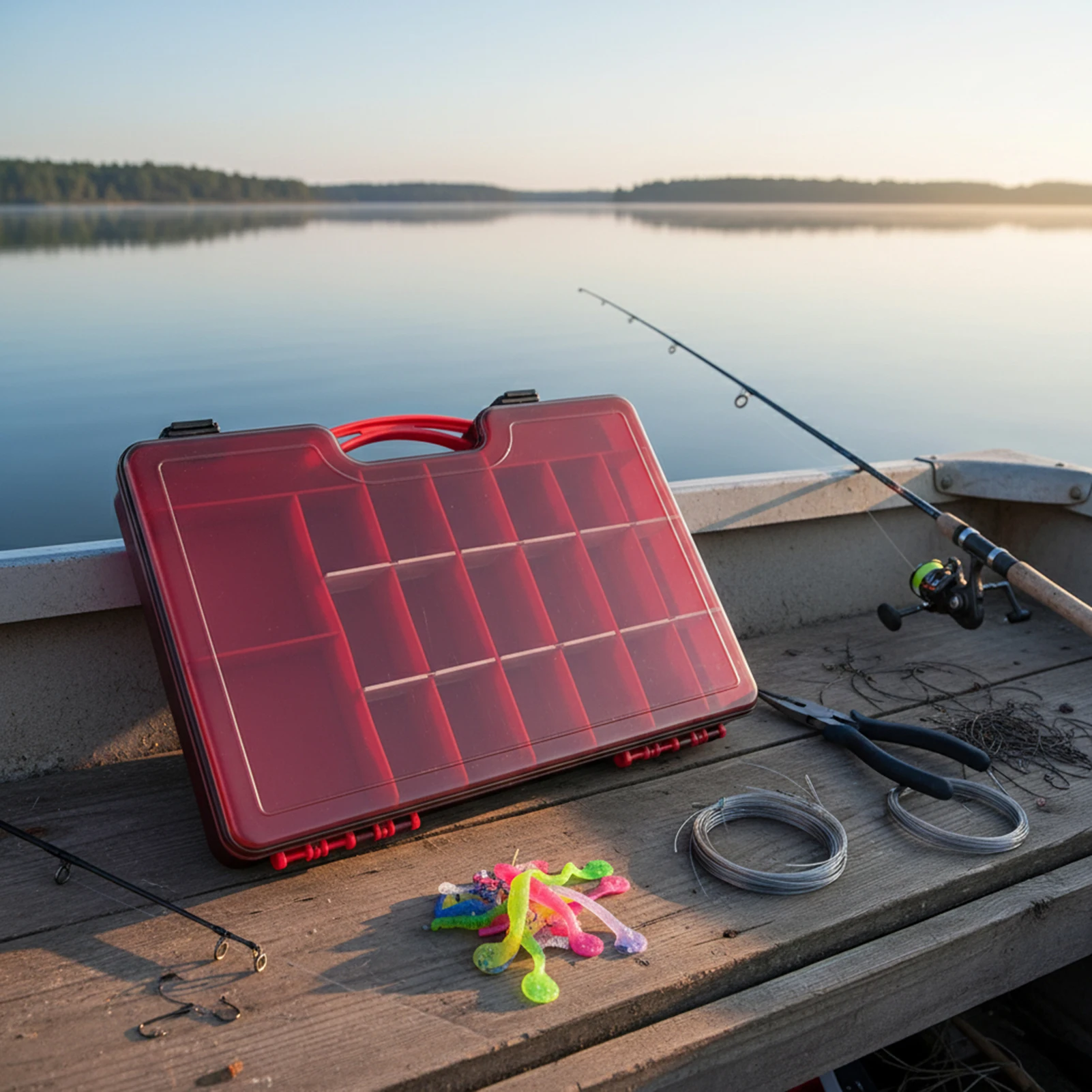 Caja organizadora de Señuelos de Pesca, caja de cebo desmontable de doble cara, caja de almacenamiento flotante para anzuelos, accesorios de pesca al aire libre, 1 ud. - imagen 2