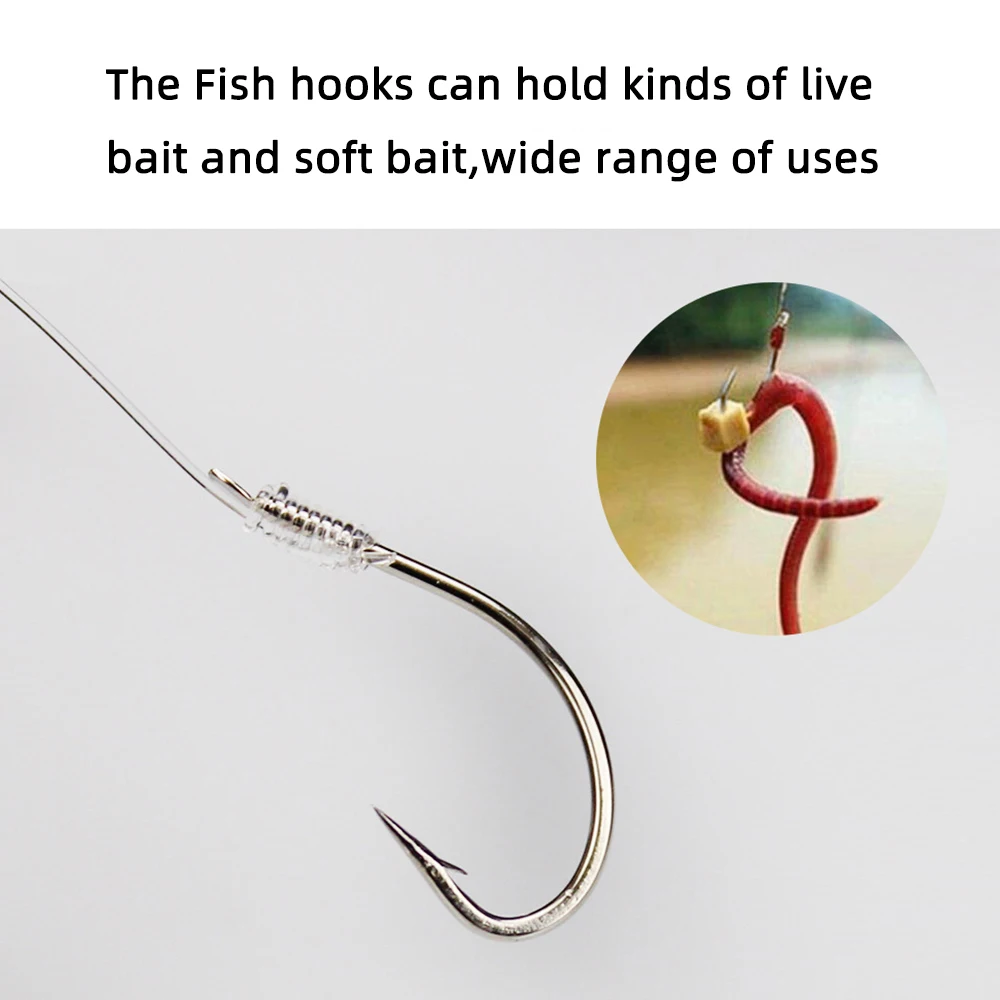 Ellllv 3 bolsas anzuelos ISEAMA anzuelos de cuerda Sabiki con púas antivibración con accesorios de pesca de agua salada giratorios y a presión - imagen 5