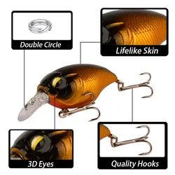 Señuelo Crankbait Wobbler con anzuelos de calidad y acabado duro