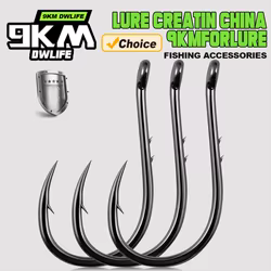 9KM 50 Uds gancho Baitholder, soporte de anzuelos de pesca, gancho circular de acero rico en carbono para agua dulce y salada