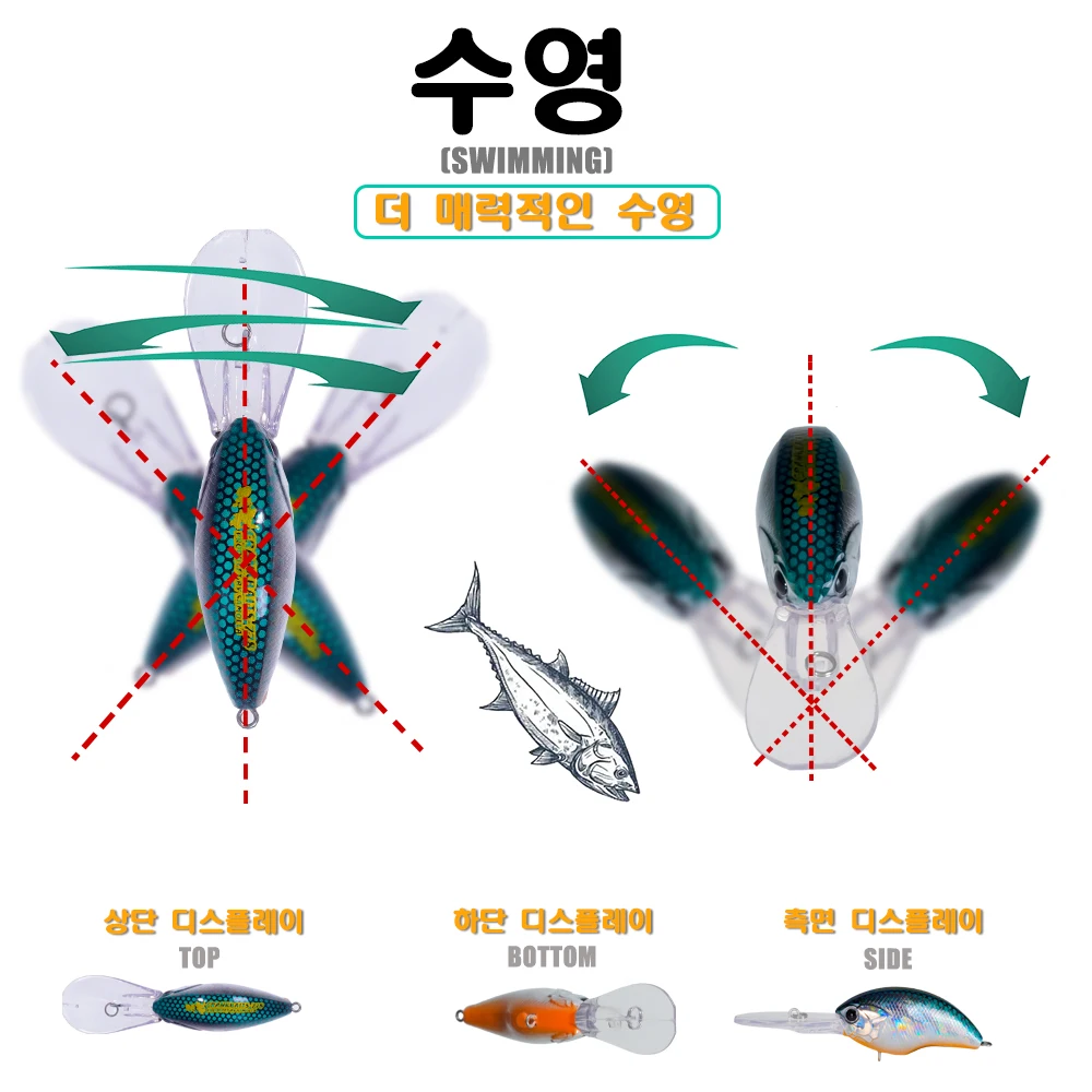 Señuelo de Pesca Crankbait, pesas de 12,3g, profundidad flotante, 0,8-3m, accesorios de cebo duro, Pesca Isca, productos para peces de carpa Artificial - imagen 5