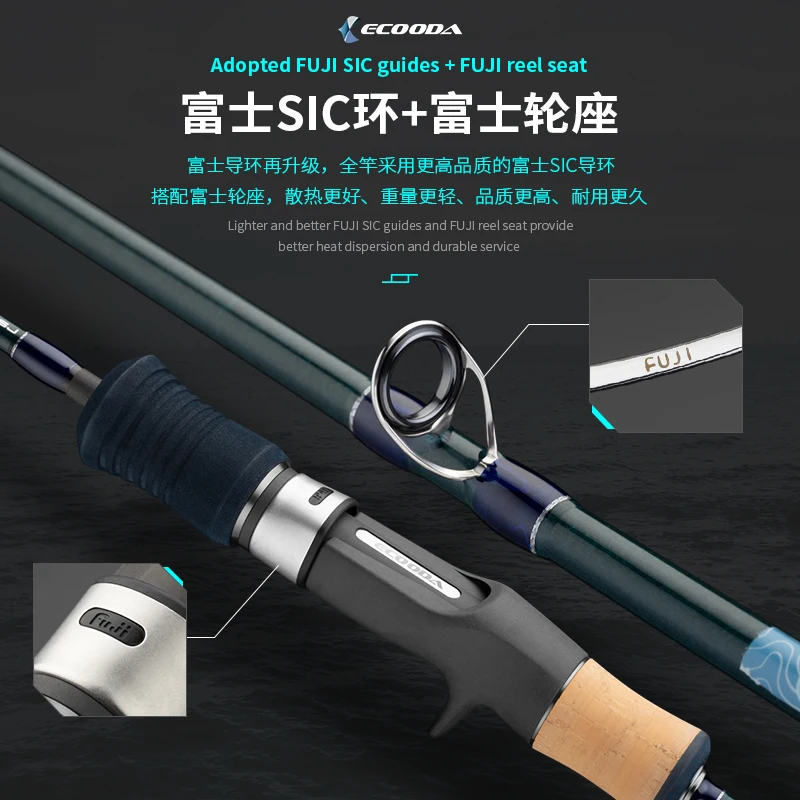ECOODA-caña de pescar de carbono sólido, pieza de fundición/Spinning, para barco de mar profundo, 2022/1,65 M, ECBSJ Plus, novedad de 1,73 - imagen 3