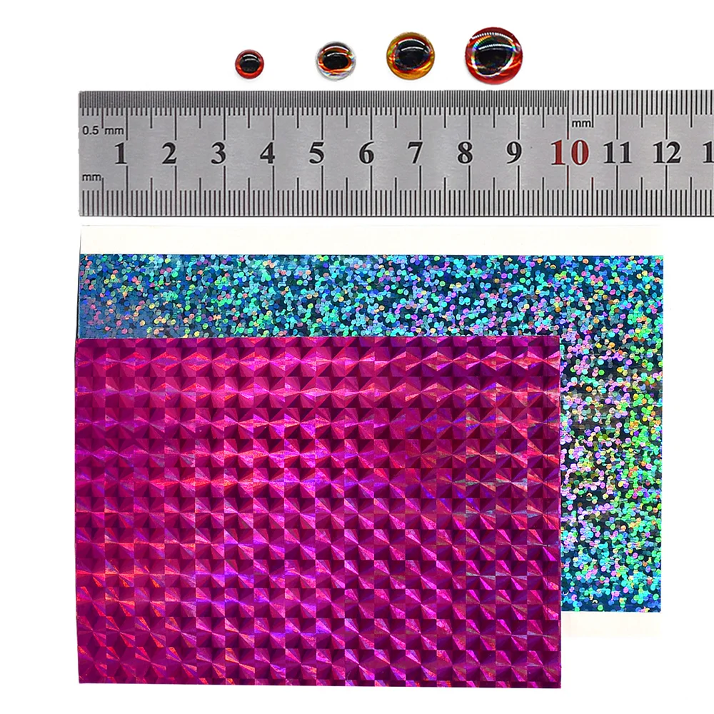 Película adhesiva holográfica para pesca, Kit de reparación de Ojos de señuelo 3D con 183 piezas, 5 piezas/6 piezas - imagen 5