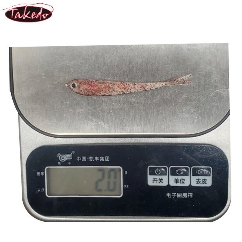 TAKEDO-3D Señuelo de cola de pez de simulación, Swimbait, cola dividida, sábalo, tiro directo, cebo blando para lubina, trucha, luccio, 8cm, 2G, 6 uds. - imagen 5