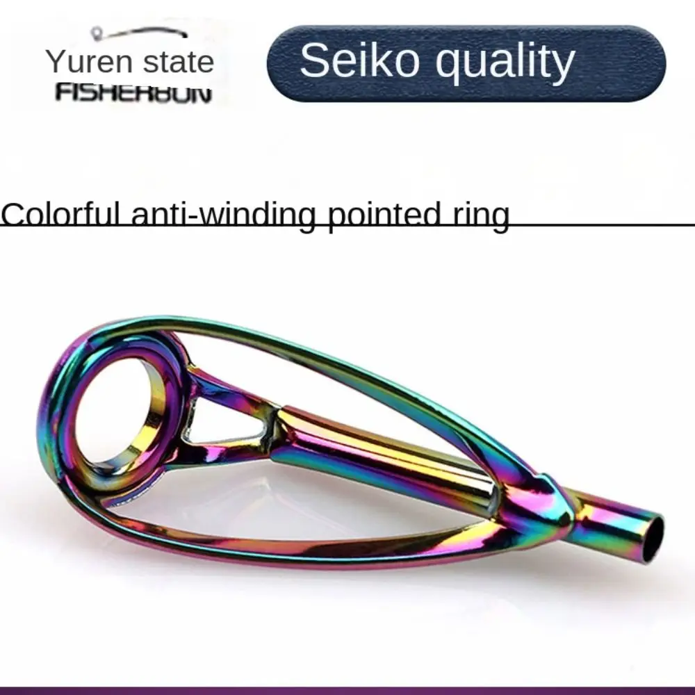Anillo guía para caña de pescar, aparejos duraderos, Kit de reparación de Punta ovalada, piezas profesionales de acero inoxidable, 5 unidades por lote - imagen 2