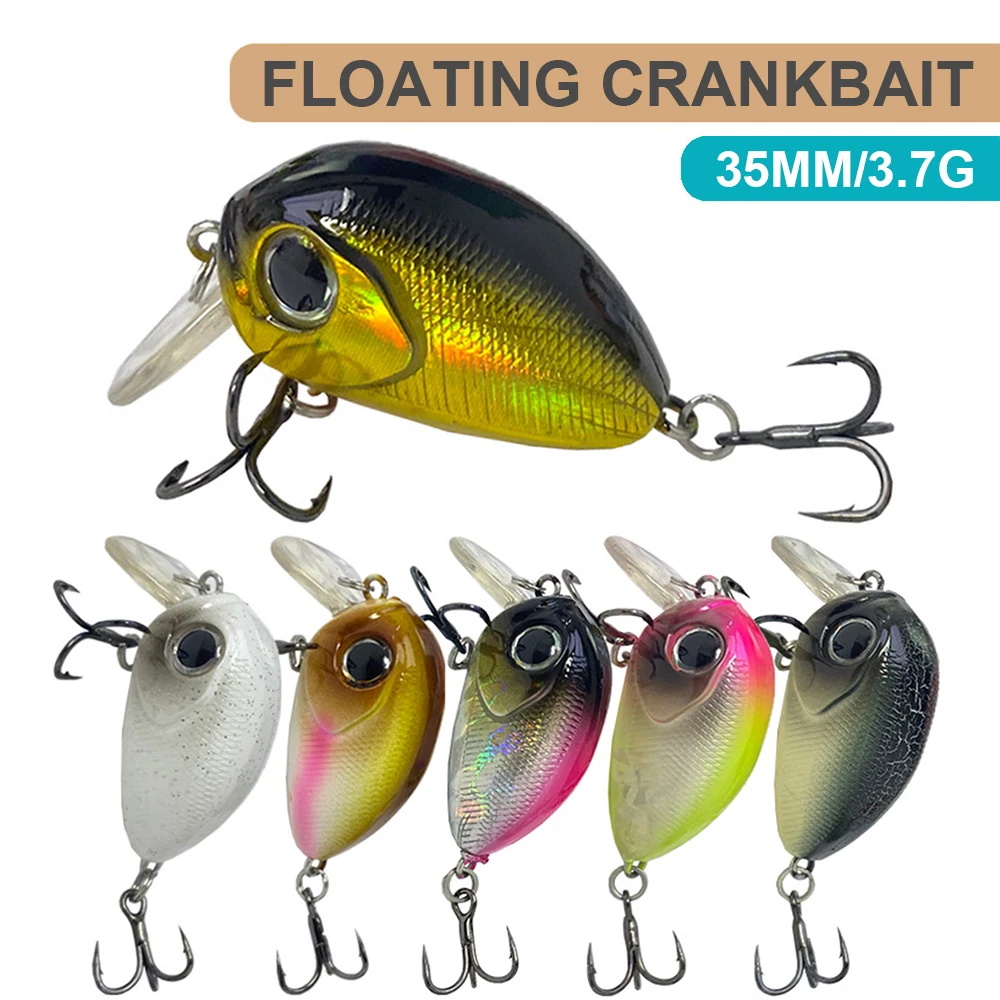 3,5 cm 3,7g Señuelos de Pesca flotante Micro Crankbait Wobbler cebo duro Artificial Jerkbait Mini accesorios de pesca de corriente YG143 - imagen 2